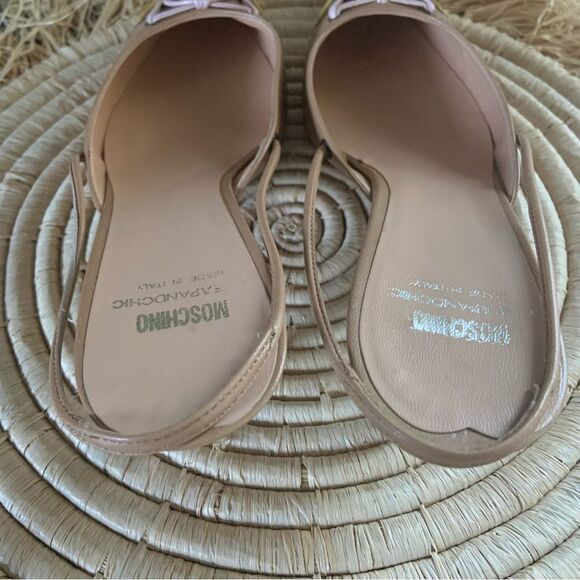 MOSCHINO Italian Leather Nude Slingback Kitten Heel Pumps 36 - Picture 6 of 16